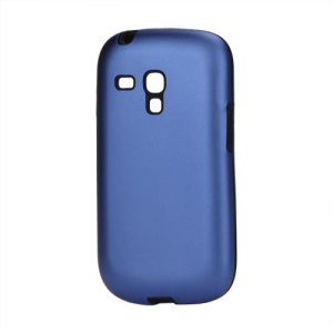 Aluminum Silicone Hybrid Case for Samsung Galaxy S III / 3 Mini I8190 - Dark Blue