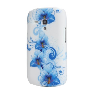 Blue Petals Plastic Cover Case for Samsung Galaxy S III / 3 Mini I8190