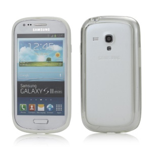 Plastic TPU Hybrid Bumper Frame Case for Samsung Galaxy S3 Mini i8190 - White