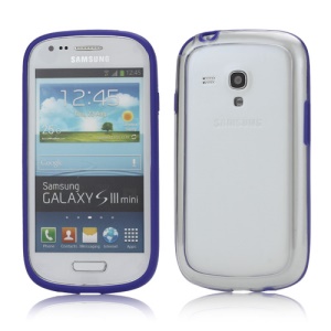 Plastic TPU Hybrid Bumper Frame Case for Samsung Galaxy S3 Mini i8190 - Purple