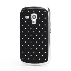 Fish Scale Rhinestone Hard Back Case for Samsung Galaxy S3 / III Mini i8190 - Black