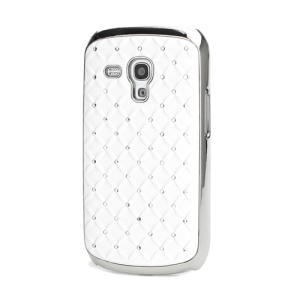 Fish Scale Rhinestone Hard Back Case for Samsung Galaxy S3 / III Mini i8190 - White