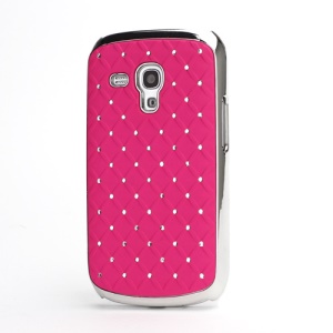 Fish Scale Rhinestone Hard Back Case for Samsung Galaxy S3 / III Mini i8190 - Rose