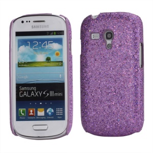 Glittery Paillette Hard Cover Case for Samsung Galaxy S3 / III Mini i8190 - Light Purple