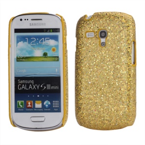 Glittery Paillette Hard Cover Case for Samsung Galaxy S3 / III Mini i8190 - Gold