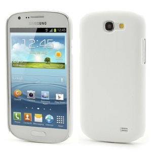 Rubberized Matte Plastic Case Shell for Samsung Galaxy Express I8730 - White