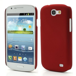 Rubberized Matte Plastic Case Shell for Samsung Galaxy Express I8730 - Red