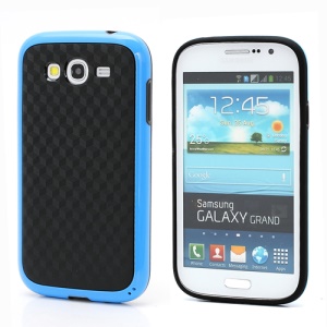 3D Cube Plastic & TPU Case Cover for Samsung Galaxy Grand I9080 I9082 - Black / Blue