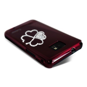 Eileen Clover Lime Series Swarovski Case for Samsung I9100 Galaxy S2 / Il - Wine Red