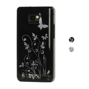 Butterfly Flowers Hard Case Cover for Samsung I9100 Galaxy S2 / II