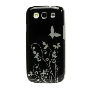 Butterfly Flowers Hard Case for Samsung Galaxy S 3 / III I9300 I747 L710 T999 I535 R530 - Black