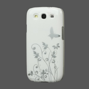 Butterfly Flowers Hard Case for Samsung Galaxy S 3 / III I9300 I747 L710 T999 I535 R530 - White