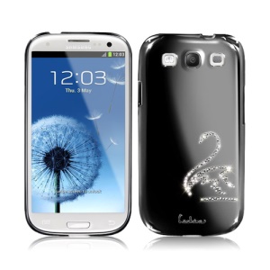 Eileen Swan Diamante Case for Samsung Galaxy S 3 / III I9300 I747 L710 T999 I535 R530 - Shadow Black
