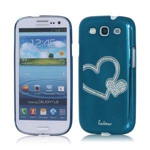 Eileen Heart Rhinestone Case for Samsung Galaxy S 3 / III I9300 I747 L710 T999 I535 R530 - Capri Blue