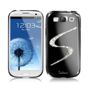 Eileen S-Lime Series Samsung Galaxy S 3 / III I9300 I747 L710 T999 I535 R530 Swarovski Case - Shadow Black
