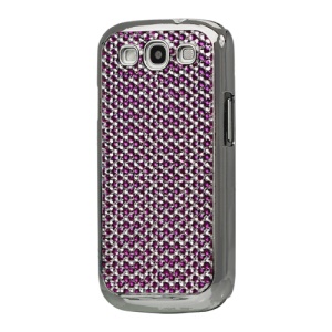 Diamond Bling Electroplating Hard Case for Samsung I9300 Galaxy S 3 / III - Silver / Purple