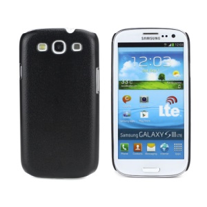 Textured Grain Plastic Hard Protective Case for Samsung Galaxy S 3 / III I9300 - Black