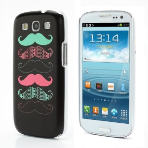 Black Le Moustache Design Hard Case for Samsung Galaxy S3 S III I9300