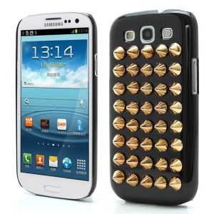 Cool Punk Rivet Studs Plastic Hard Cover Case for Samsung Galaxy S3 / III I9300 - Black