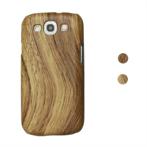 Wood Grain Leather Coated Hard Case for Samsung Galaxy S 3 / III I9300 I747 L710 T999 I535 R530