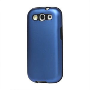 Aluminum Silicone Hybrid Case for Samsung Galaxy S 3 / III I9300 I747 L710 T999 I535 R530 - Dark Blue