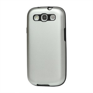 Aluminum Silicone Hybrid Case for Samsung Galaxy S 3 / III I9300 I747 L710 T999 I535 R530 - Silver