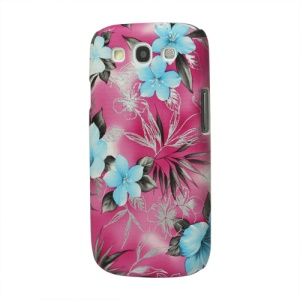 Fresh Flowers Leather Hard Case for Samsung Galaxy S 3 / III I9300 I747 L710 T999 I535 R530 - Rose