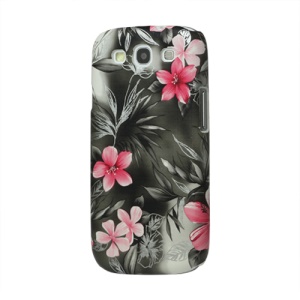 Fresh Flowers Leather Hard Case for Samsung Galaxy S 3 / III I9300 I747 L710 T999 I535 R530 - Grey