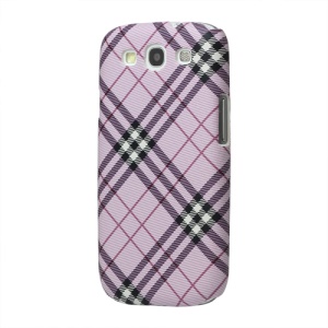 Diagonal Check Hard Case for Samsung Galaxy S 3 / III I9300 I747 L710 T999 I535 R530 - Pink