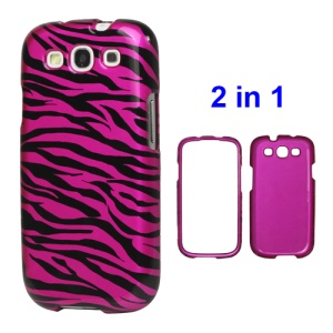 Snap-on Zebra Hard Case for Samsung Galaxy S 3 / III I9300 I747 L710 T999 I535 R530 - Rose