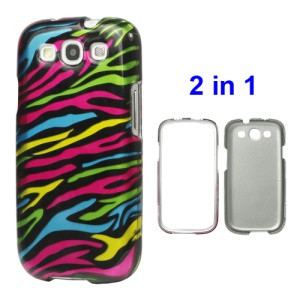 Snap-on Zebra Hard Case for Samsung Galaxy S 3 / III I9300 I747 L710 T999 I535 R530 - Colorful