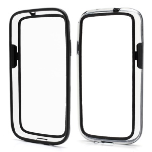 TPU & Plastic Hybrid Bumper Frame Case for Samsung Galaxy S 4 IV i9500 - Transparent / Black