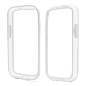 TPU & Plastic Hybrid Bumper Frame Case for Samsung Galaxy S 4 IV i9500 - Transparent / White