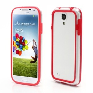 TPU & Plastic Hybrid Bumper Frame Case for Samsung Galaxy S4 S IV i9500 i9505 - Transparent / Red