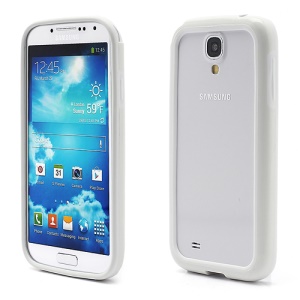 TPU & Plastic Hybrid Bumper Frame Case for Samsung Galaxy S IV 4 i9500 i9505 - White