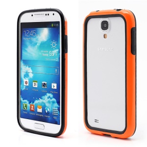 TPU & Plastic Hybrid Bumper Frame Case for Samsung Galaxy S 4 SIV i9500 i9505 - Black / Orange