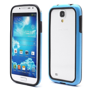 TPU & Plastic Bumper Frame Case for Samsung Galaxy S 4 IV i9500 i9505 - Black / Blue
