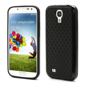 Cool 3D Cube Texture TPU & Plastic Hybrid Case for Samsung Galaxy S 4 IV i9500 i9505 - Black