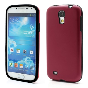 Smooth Aluminum and Silicone Hybrid Hard Case for Samsung Galaxy S4 IV i9500 i9505 - Red