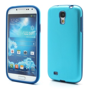 Smooth Aluminum and Silicone Hybrid Hard Case for Samsung Galaxy S4 IV i9500 i9505 - Light Blue