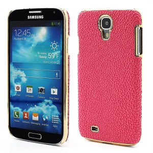 Pearl Grain Leather Skin Electroplating Samsung Galaxy S4 i9500 i9502 i9505 Plastic Case - Rose