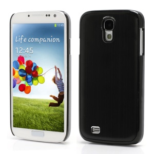 Luxury Brushed Aluminum Skin Plastic Case Accessories for Samsung Galaxy S IV 4 i9500 i9505 - Black