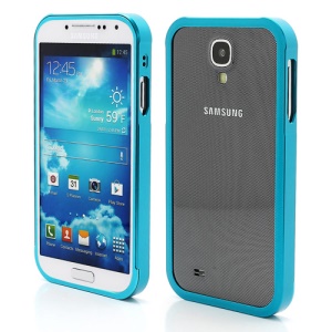 Aluminum Metal Slide-On Frame Bumper Case for Samsung Galaxy S IV S 4 i9500 i9502 i9505 - Light Blue