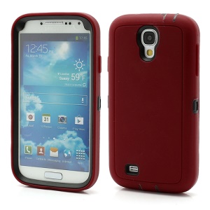 3 in 1 Silicone & Plastic Robot Combo Case for Samsung Galaxy S 4 IV i9500 i9502 i9505 - Red