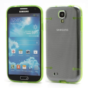 Crystal PC Hard Cover + Noctilucent TPU Frame Hybrid Case for Samsung Galaxy S IV S4 i9500 i9502 i9505 - Green