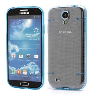 Crystal PC Hard Cover + Noctilucent TPU Frame Hybrid Case for Samsung Galaxy S IV S4 i9500 i9502 i9505 - Blue