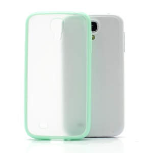 Matte Translucent Plastic & TPU Case Cover for Samsung Galaxy S 4 IV i9500 i9505 - Cyan