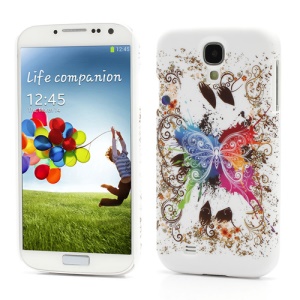 Fluttering Butterfly Hard Case Cover for Samsung Galaxy S4 S IV i9500 i9505 (White Grounding)