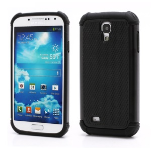 Premium Silicone & Plastic Combo Shatterproof Hybrid Case Accessories for Samsung Galaxy S IV S 4 i9500 i9505 - Black