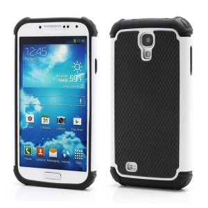 Premium Silicone & Plastic Combo Shatterproof Hybrid Case Accessories for Samsung Galaxy S IV S 4 i9500 i9505 - Black / White